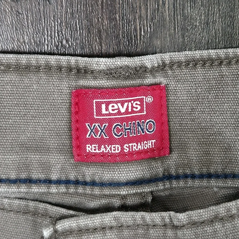 Levis XX Chino Relaxed Straight Pants Mens 40x30 (40x29) Gray Khaki Stretch Dad